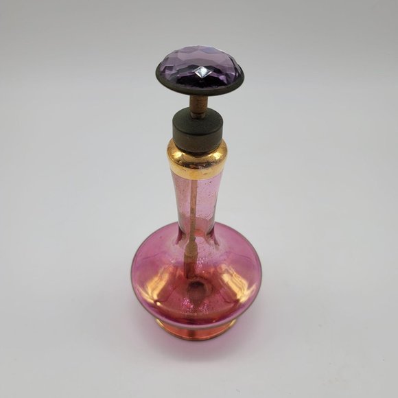Vintage Perfume Bottle Purple Gold West Germany Irving Rice Import DE8 - Picture 4 of 12
